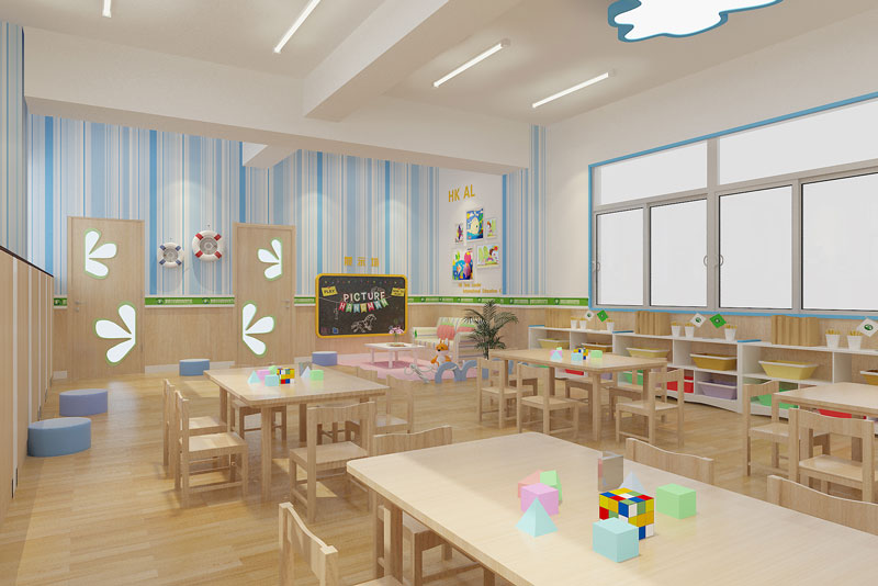 现代简约幼儿园装修 多样化活动育儿空间1